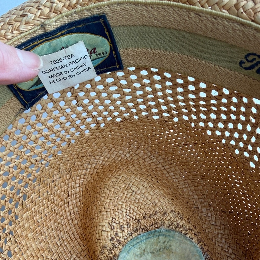 TOMMY BAHAMA Genuine Natural Straw Dorfman Pacific Hat TB26-TEA - Picture 7 of 7